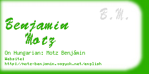 benjamin motz business card